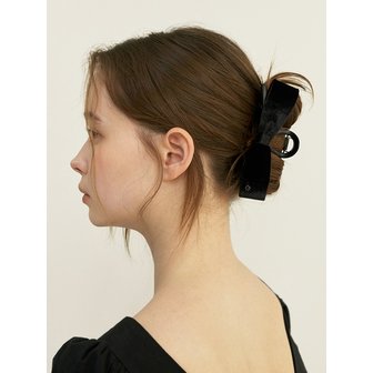 카인더베이비 amour velvet double ribbon hair claw (middle ver)