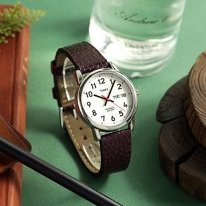 이지리더 데이데이트 35mm 라이트가되는 수능 시험 가죽 손목시계