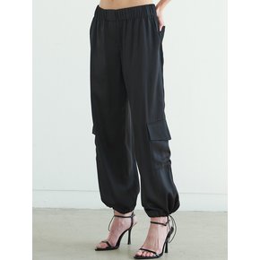 Glossy Jogger Pants Black