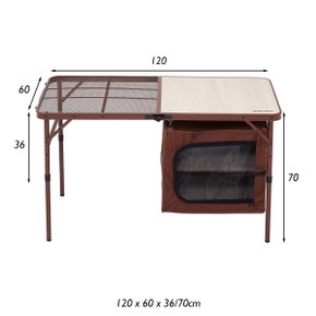 케비넷 2폴딩 테이블(알루미늄프레임,케비넷수납함 포함)