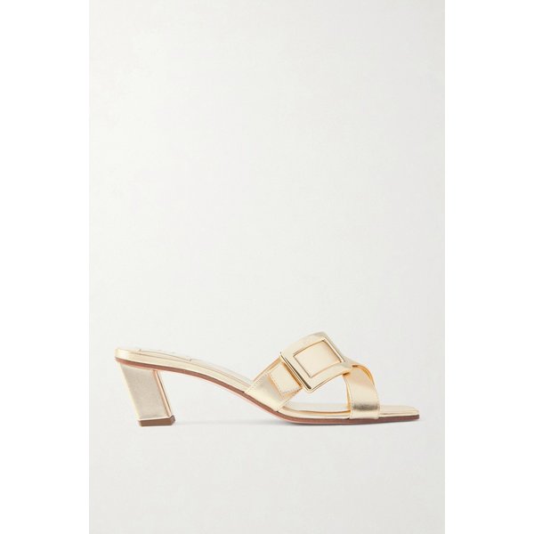 버클 메탈릭 가죽 뮬 46376663163027595