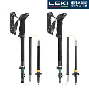 레키 S.마카루 FX 카본 AS 충격방지 5단 접이식 등산스틱 세트 경량 폴