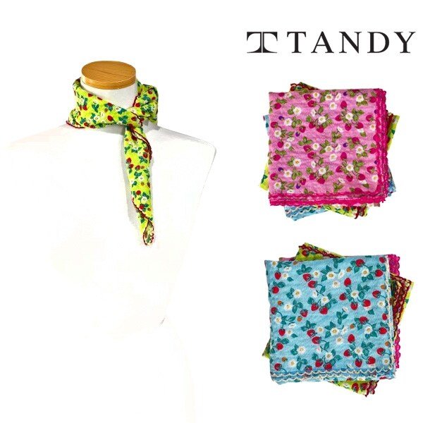 TANDY 플라워 베리 손수건 스카프