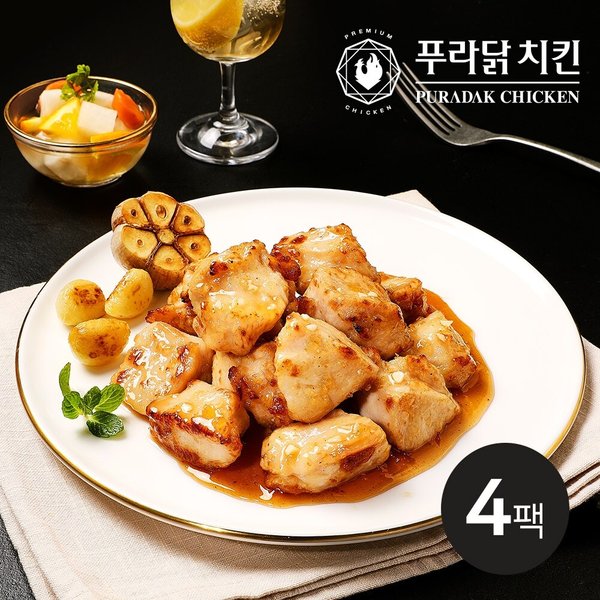 [푸라닭] 한입 쫄깃 닭가슴살 매드갈릭 400g 4팩