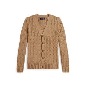 폴로 키즈 남아 8-18세 케이블 니트 코튼 V넥 카디건(CWPOSWEY6820650260)