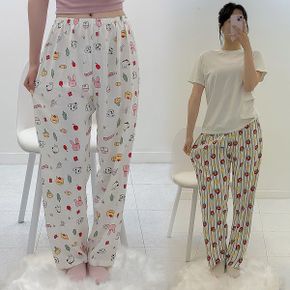 말랑팡팡잠옷바지 파자마 홈웨어 수면바지 꾸안꾸룩_P395563477