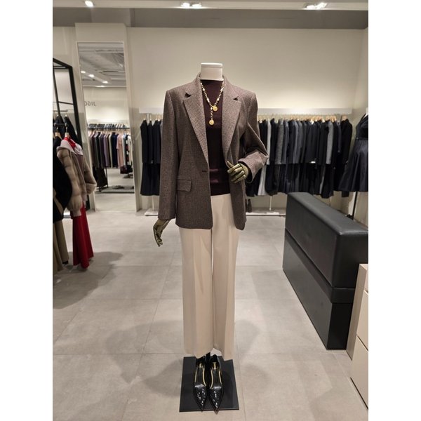 [파주점] 세트 울 블렌드 자켓 + 골지 니트 + 버튼 팬츠 JRCA0JK613,JRBA1PO503,JRAA0SL693