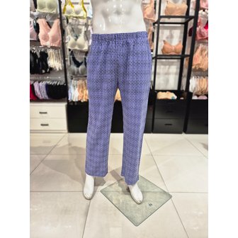 비너스 [시흥점] S 와코루) 폴리 기모 체크 나염 남성 홈웨어 바지 단품 WPA547MP-BU