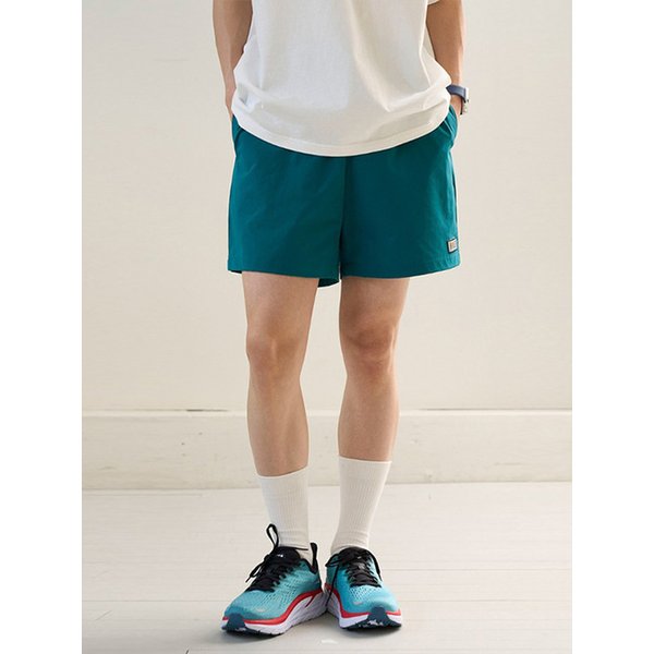 Basic Logo Label Light Summer Shorts (blue green) CSOp-218 [Unisex]