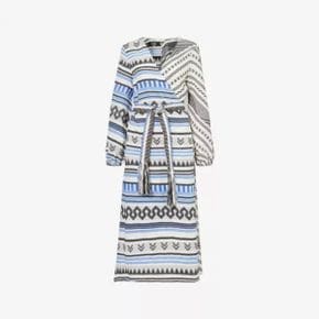 5471942 DEVOTION TWINS Ariel geometric-pattern cotton maxi dress