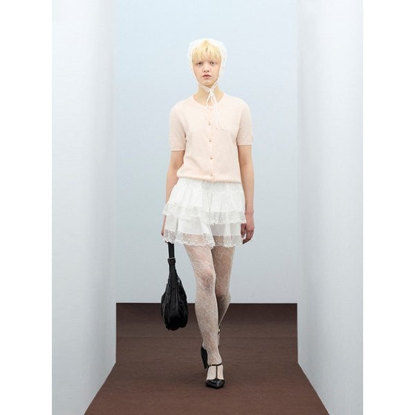 85-VIVA110 베이직 반팔 숏 슬리브 니트 가디건 핑크