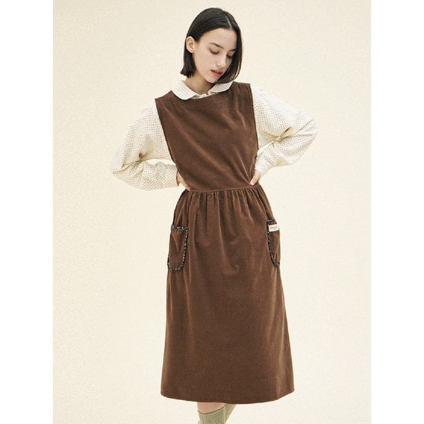 에이프런 원피스 (코듀로이) 브라운 244205SBR