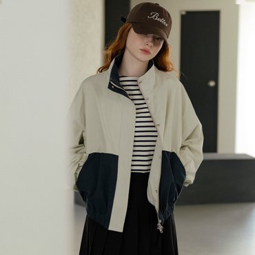 노운베러 Coloring point cotton wind jumper_Light Gray