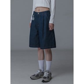 BERMUDA TUCK WIDE PANTS_NAVY