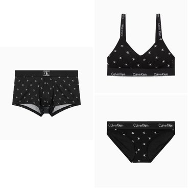 Calvin Klein Underwear (선물포장)CK 모던코튼 H&E 브라렛+비키니+마이크로 드로즈 커플 SET(NB4079-PCS-QF7059F3787AD)