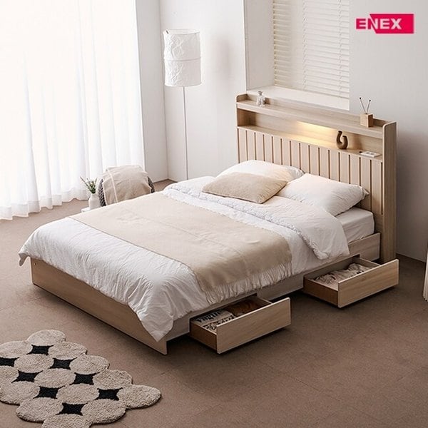 로제 LED 일반 2단서랍 벙커수납 침대 SS-매트리스 미포함