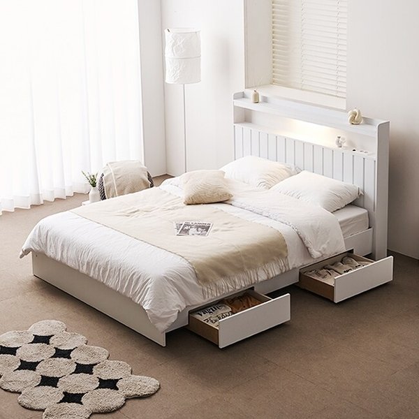 로제 LED 일반 2단서랍 벙커수납 침대 SS-매트리스 미포함