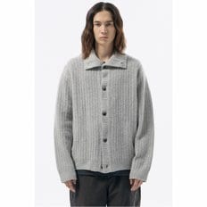 Grey Turtle Neck Cardigan_CWWAW24713GYL