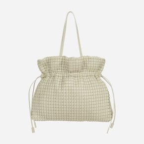 Square Embossed Bag Big Tote Ivory