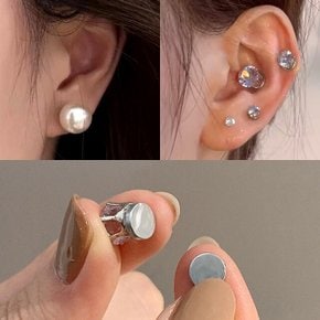 진주 귀걸이 혼주 귀찌 한복 왕진주 납작 원터치 미니 웨딩 이어링 10mm 8mm 6mm