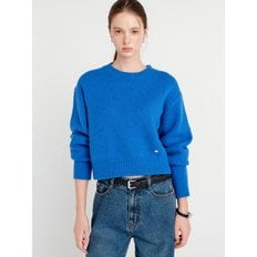 콜린 울 부클 크롭 니트_블루 / COLIN WOOL BOUCLE CROP KNIT_BLUE