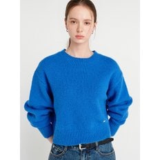 콜린 울 부클 크롭 니트_블루 / COLIN WOOL BOUCLE CROP KNIT_BLUE