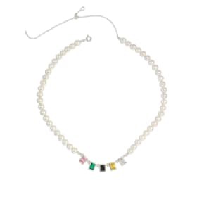 Tropical Pearl Silver Necklace In439 [Silver]