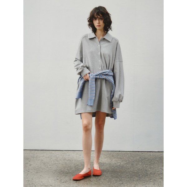 Easy Oversized Shirt One-piece_CTOP713(Grey)
