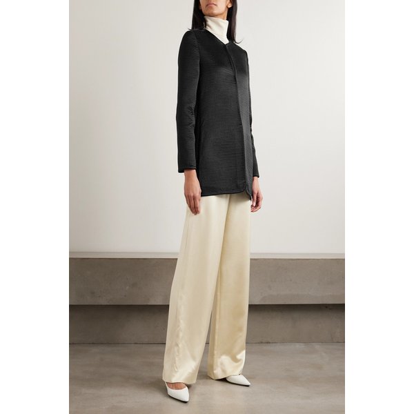 이벤 탑스티치 실크 새틴 재킷 46376663162956003