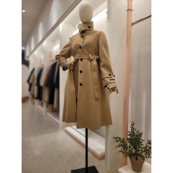 [여주점] 여성 벨티드 캐시미어 핸드메이드 퀼팅 코트 (ITNCYHL130)