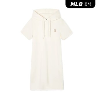 MLB [코리아공식]여성 베이직 스몰로고 후드 원피스 BOS (D.Cream)