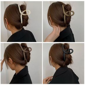 13cm 빅사이즈 헤어 집게핀 무광 반머리 숱많은머리