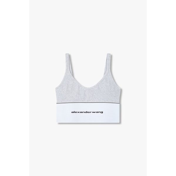리브드 로고 밴딩 브라 탑 (GREY) 3613120002000