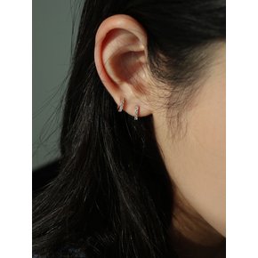 [싱글판매]14K gold one touch pave earring