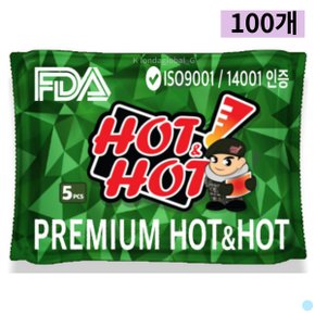 핫앤핫 GREEN 핫팩 대용량 보온대 160g 5pX100개