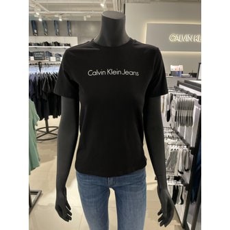 Calvin Klein Jeans [시흥점] CK진 여성 기본로고 스트레이트핏 반팔 티셔츠 J219146-BEH