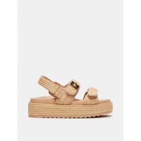 Bigmona 내추럴 Raffia Platform Sandals - 9588995