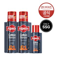 [SSG단독] 알페신 카페인 샴푸 C1 (모발 강화) 250ml x2 + C1 75ml (+쇼핑백 증정)