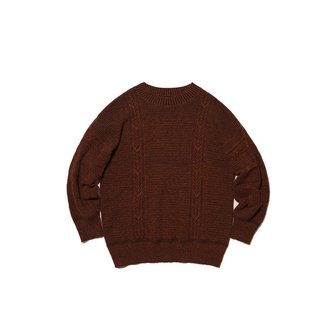 오가프 Mixpattern Pullover Knit Brown