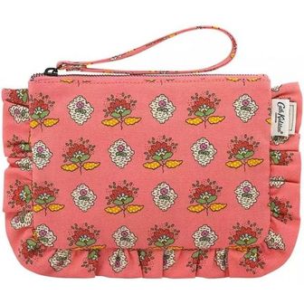  영국 캐스키드슨 지갑 Cath Kidston 100% Cotton The Frilly Pouch Wristlet Stamp Paisley in P