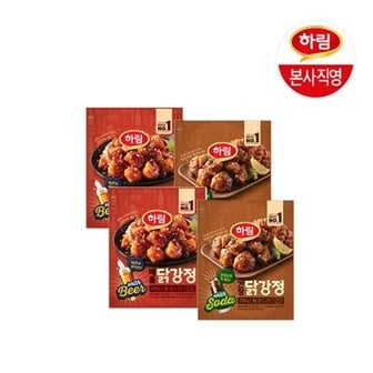 하림 매콤닭강정 250g 2봉+간장닭강정 250g 2봉