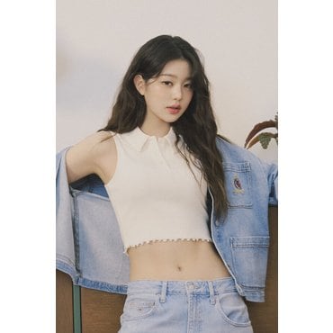 타미진스 [장원영PICK] 여성 크롭 립 폴로 티셔츠 T32F1TTO33TWT1 TOMMY JEANS
