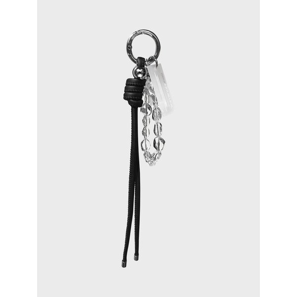 하프 가죽 매듭 볼 키링 Half Leather Knot Ball Keyring (BLACK&GLASS)