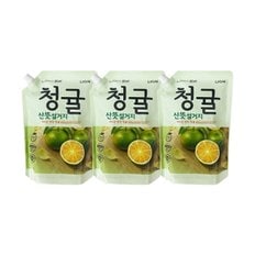 참그린 주방세제 청귤 산뜻 설거지 리필 1kg x3