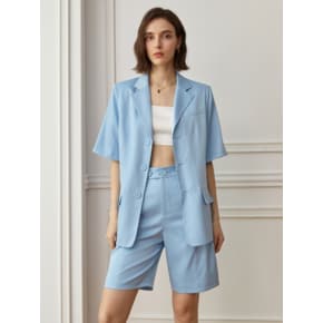 YY_Lovey short suit set_blue jacket