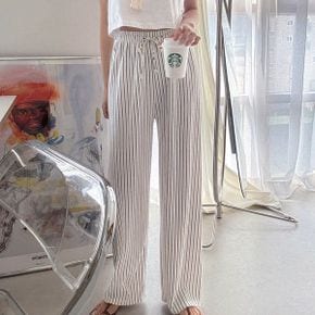 스트라이프 와이드 팬츠 3color 밴딩 바지 데일리 팬츠 홈웨어 파지마_P392317655