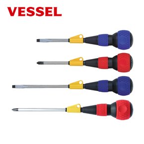 베셀 VESSEL 드라이버 220F 일자 6x100mm(-) 프리턴 전공드라이버 낙하방지 고리홀더 빠른조임