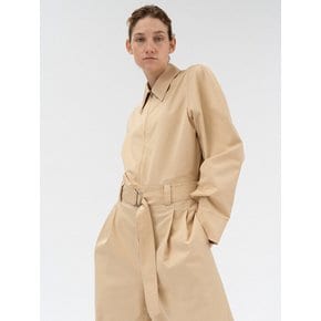 zip long sleeve jumpsuit (beige)