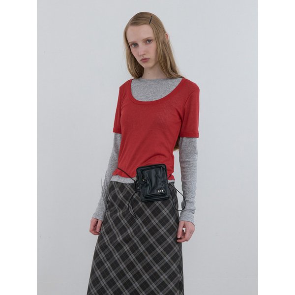 Layered Jersey Top Red