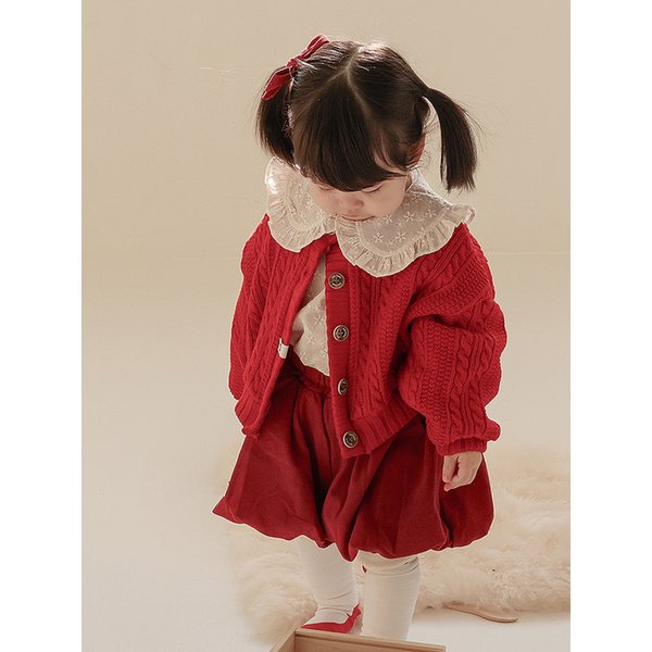 동화 속 귀여운 코디 - 유아 레드 벌룬팬츠